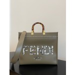 FENDI Medium Snakeskin Logo Tote "Sunshine Tote"